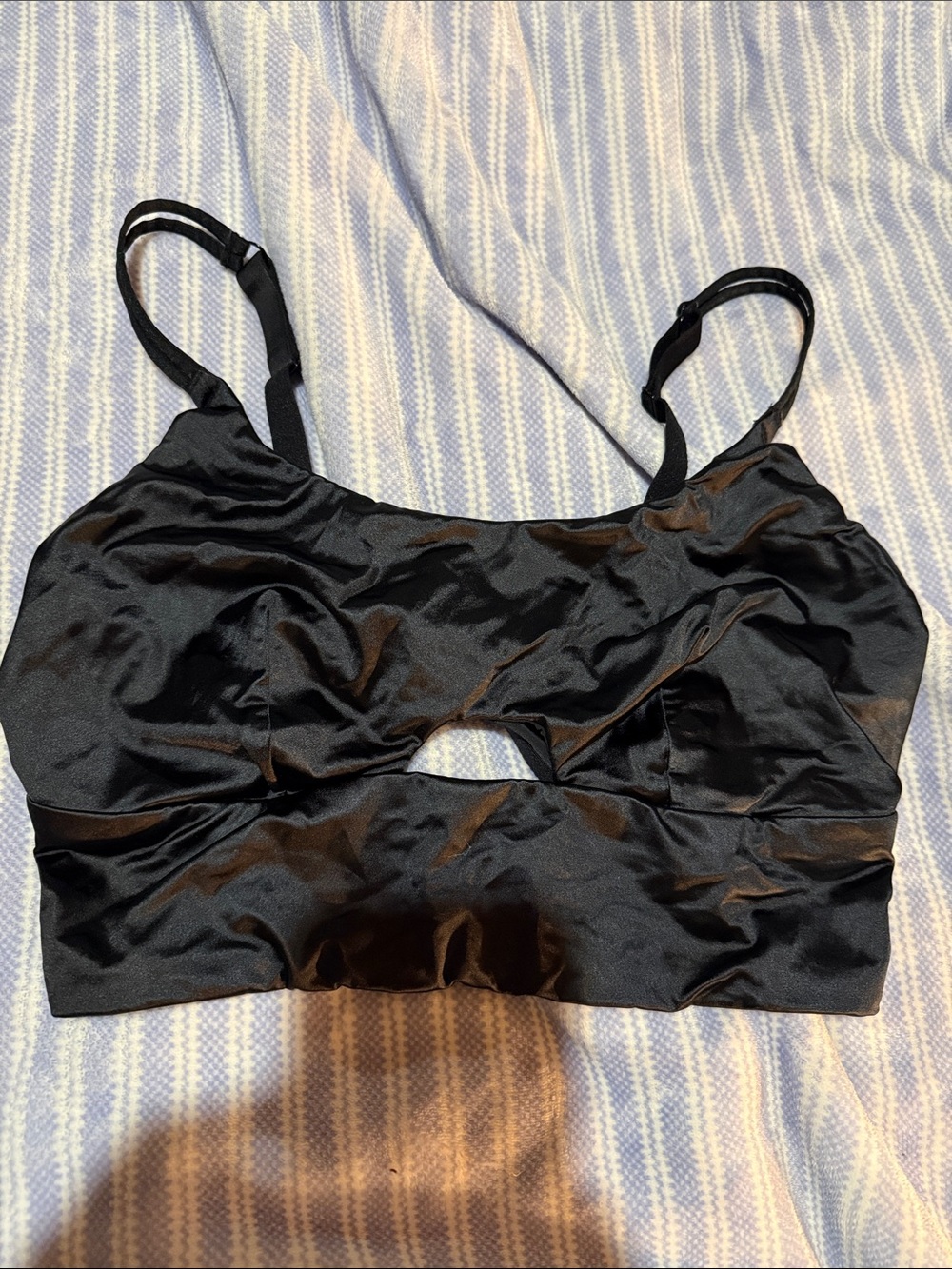 Auden Black Satin Cutout Bralette